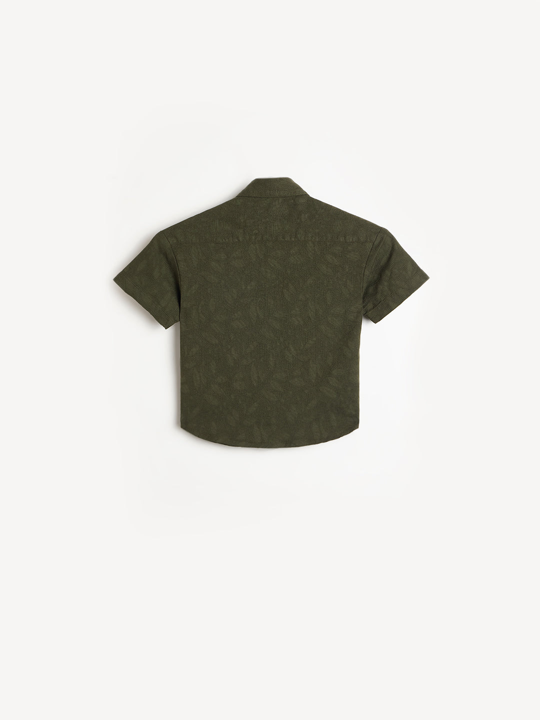 Blue Giraffe Boys Green Printed Regular Fit Pure Cotton Shirt