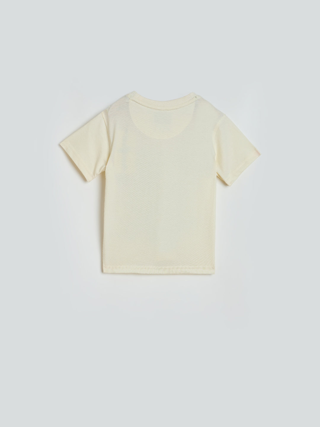 Blue Giraffe Boys Cream Printed Boxy Fit Pure Cotton T-Shirt