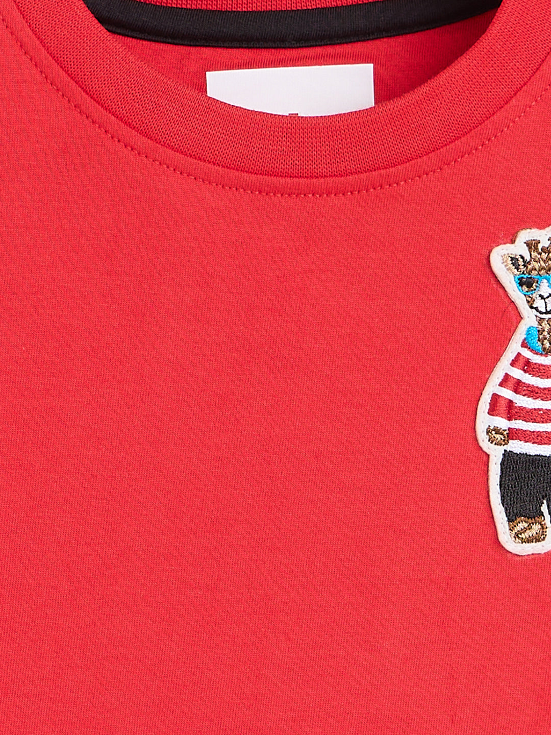 Blue Giraffe Boys Red Solid Regular Fit Pure Cotton T-Shirt