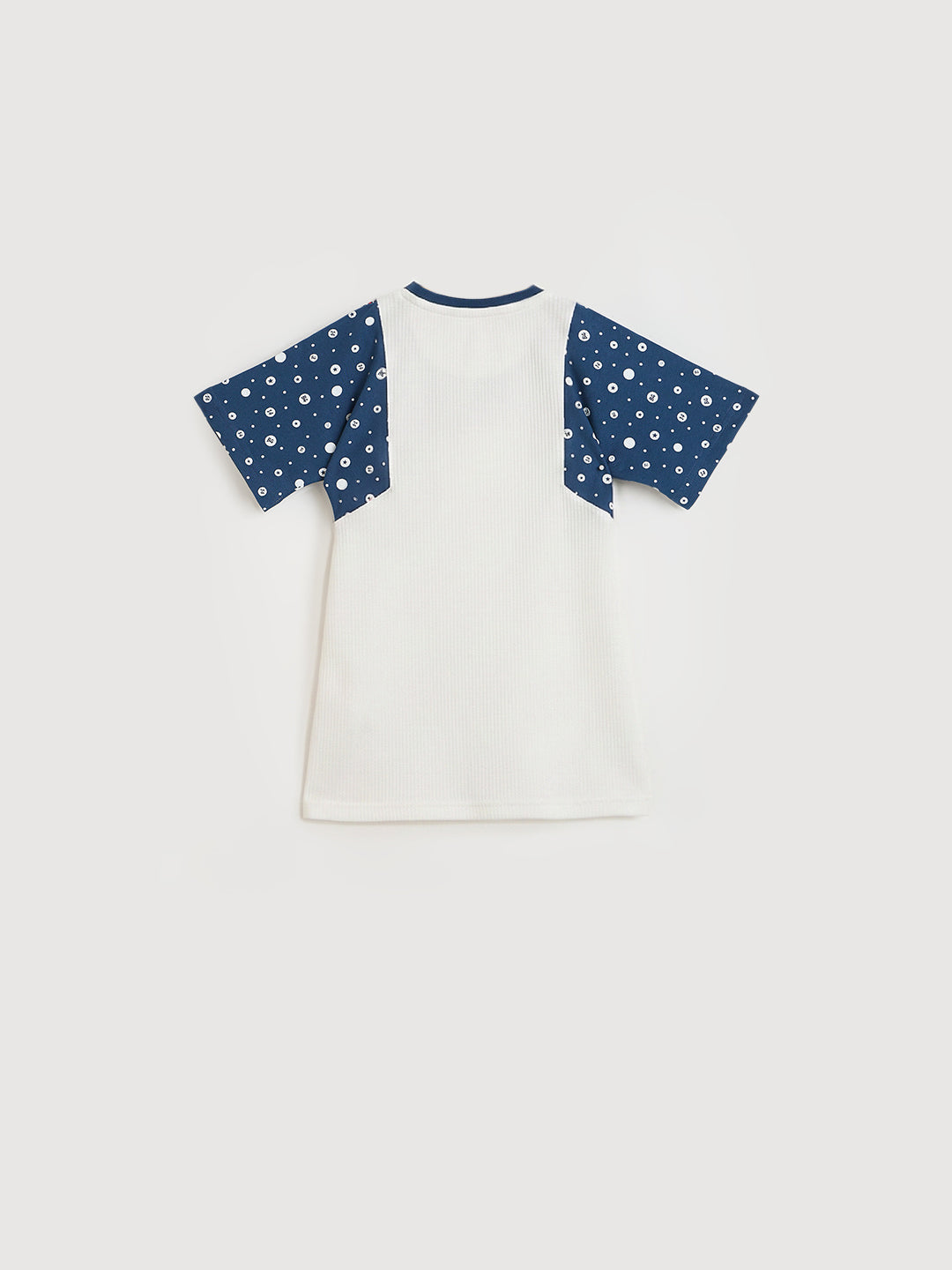 Blue Giraffe White Printed Stretchable A-Line Fit Dress