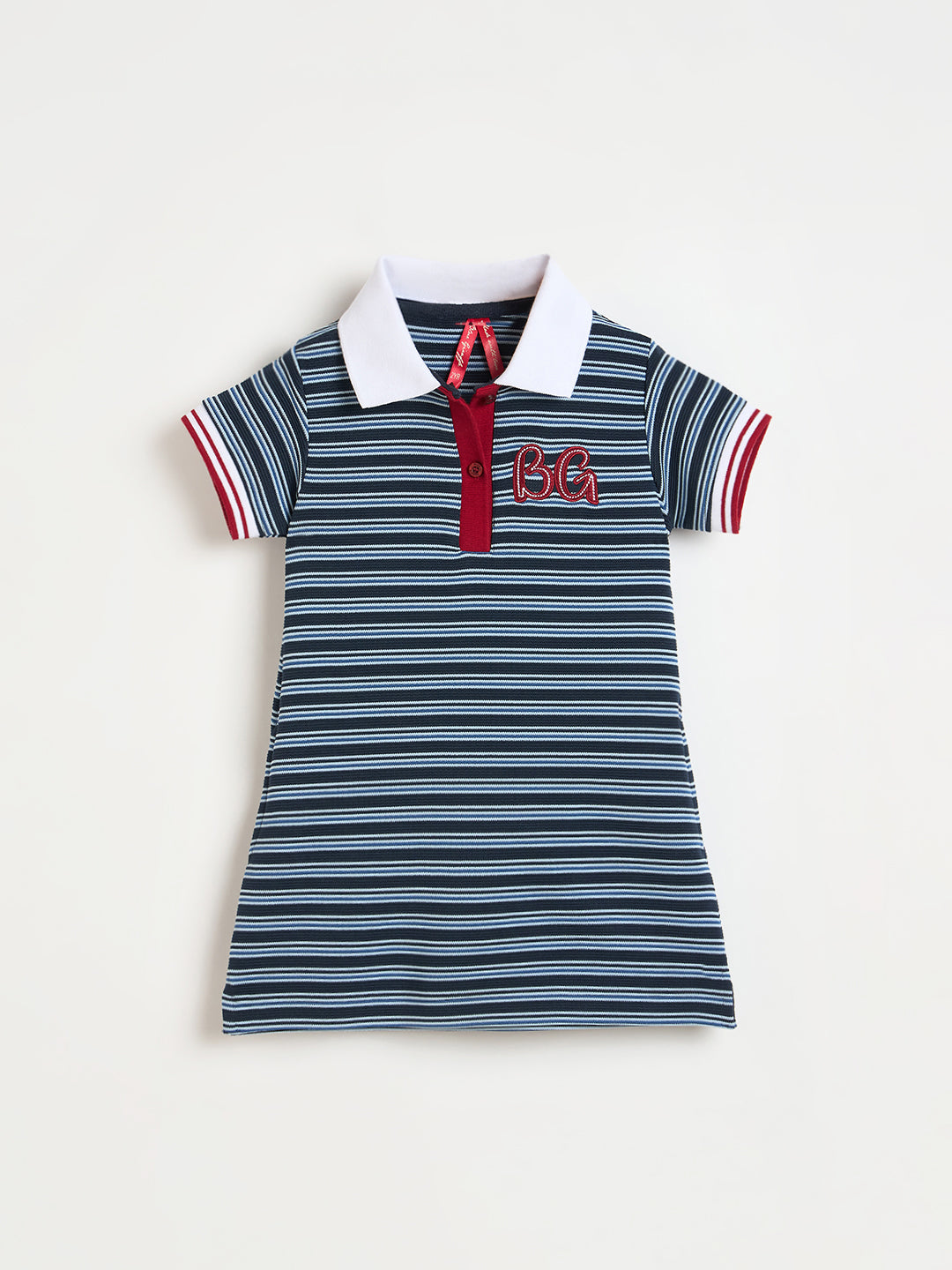 Blue Giraffe Blue Striped Stretchable Straight Fit Dress