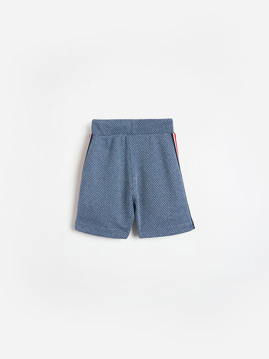 Blue Giraffe Girls Cotton Blue Tie-Dye Shorts