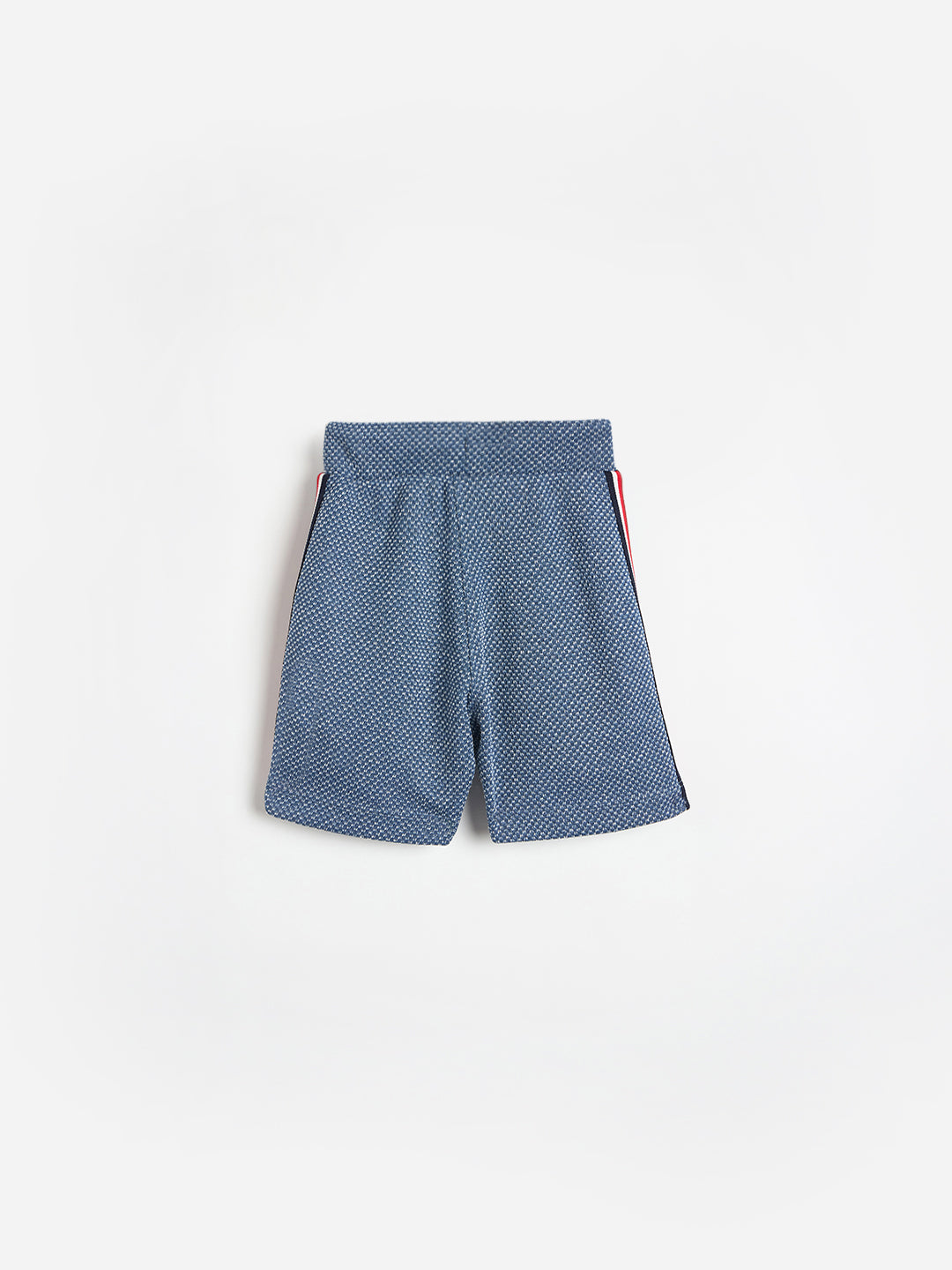 Blue Giraffe Girls Blue Woven Design Regular Fit Pure Cotton Shorts