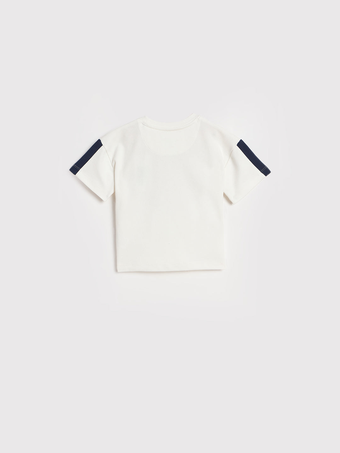 Blue Giraffe Girls White Printed Boxy Fit T-Shirt