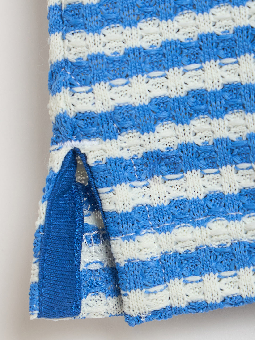 Blue Giraffe Girls Blue Striped Regular Fit T-Shirt