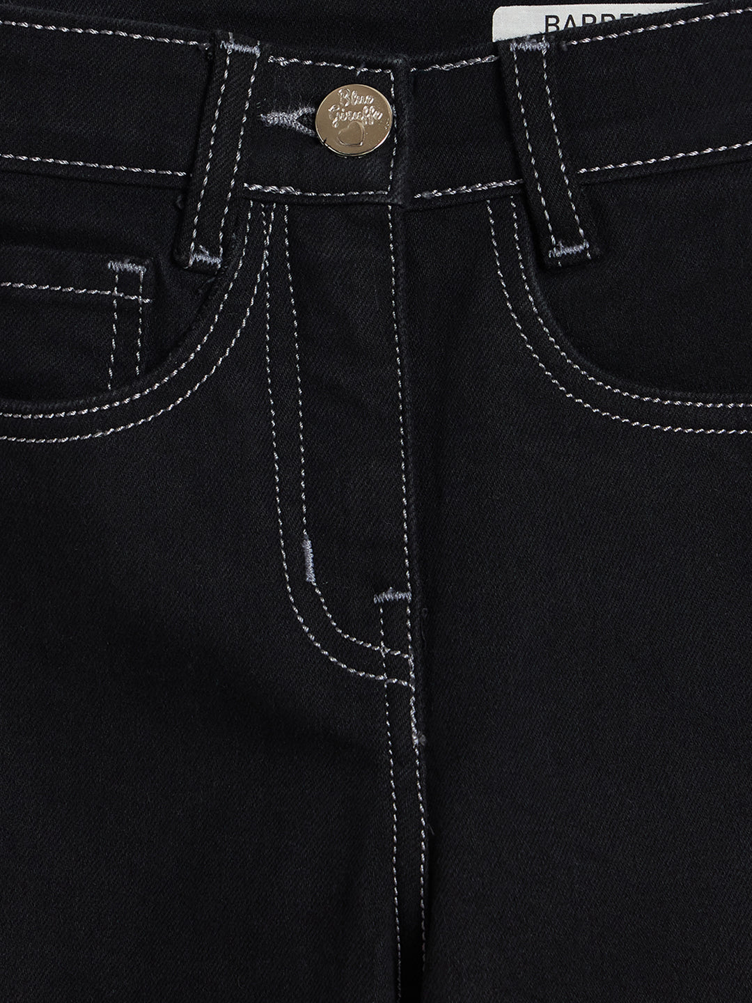 Blue Giraffe Blue Solid Stretchable Barrel Fit Jeans