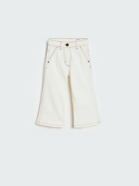 Blue Giraffe Girls White Flared Fit Jeans