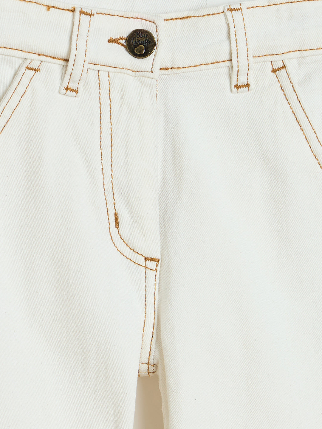 Blue Giraffe White Solid Stretchable Wide Leg Jeans