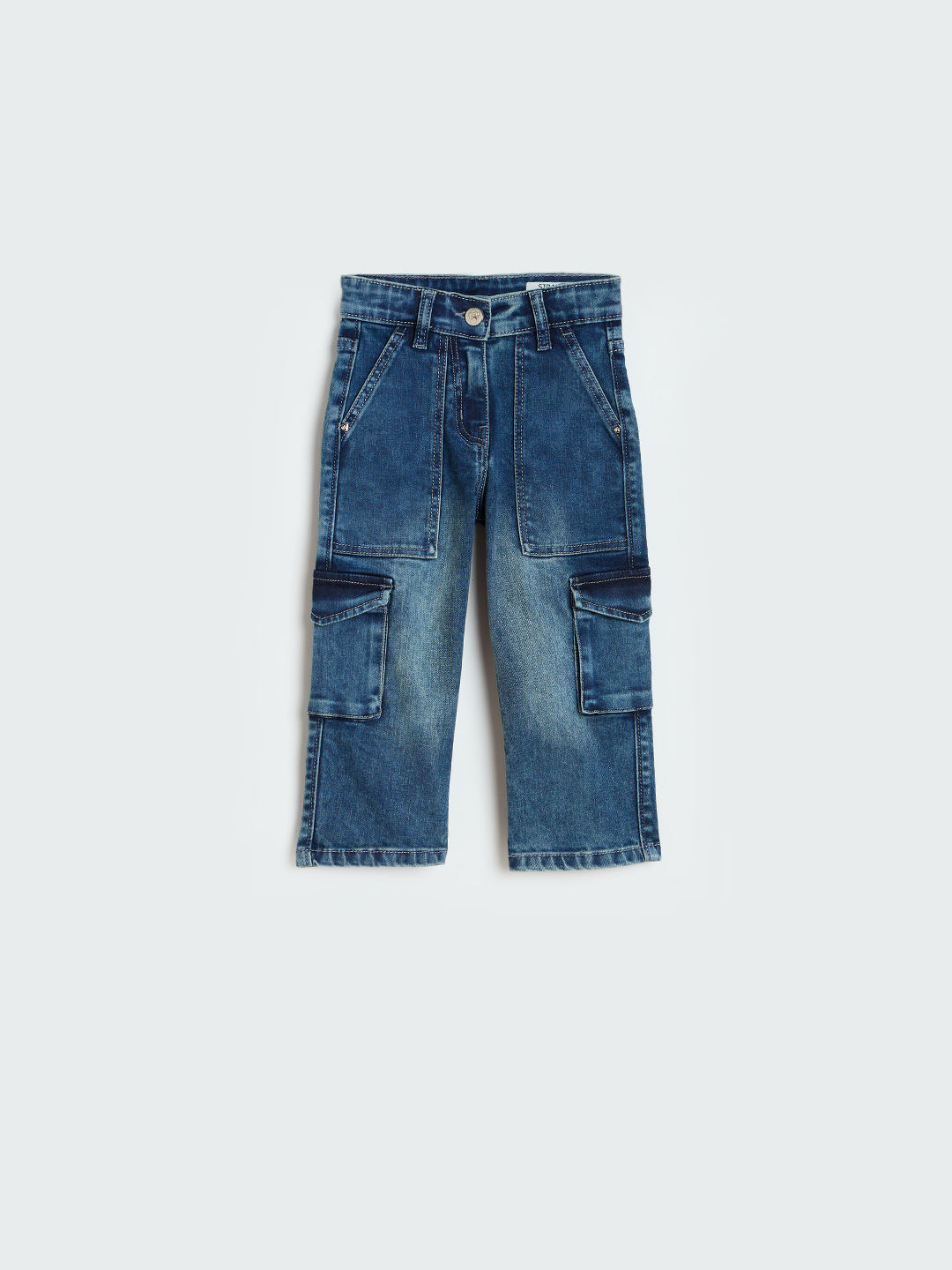 Blue Giraffe Girls Blue Straight Fit Jeans