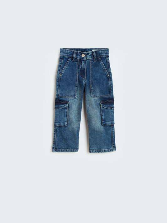 Blue Giraffe Girls Blue Straight Fit Jeans