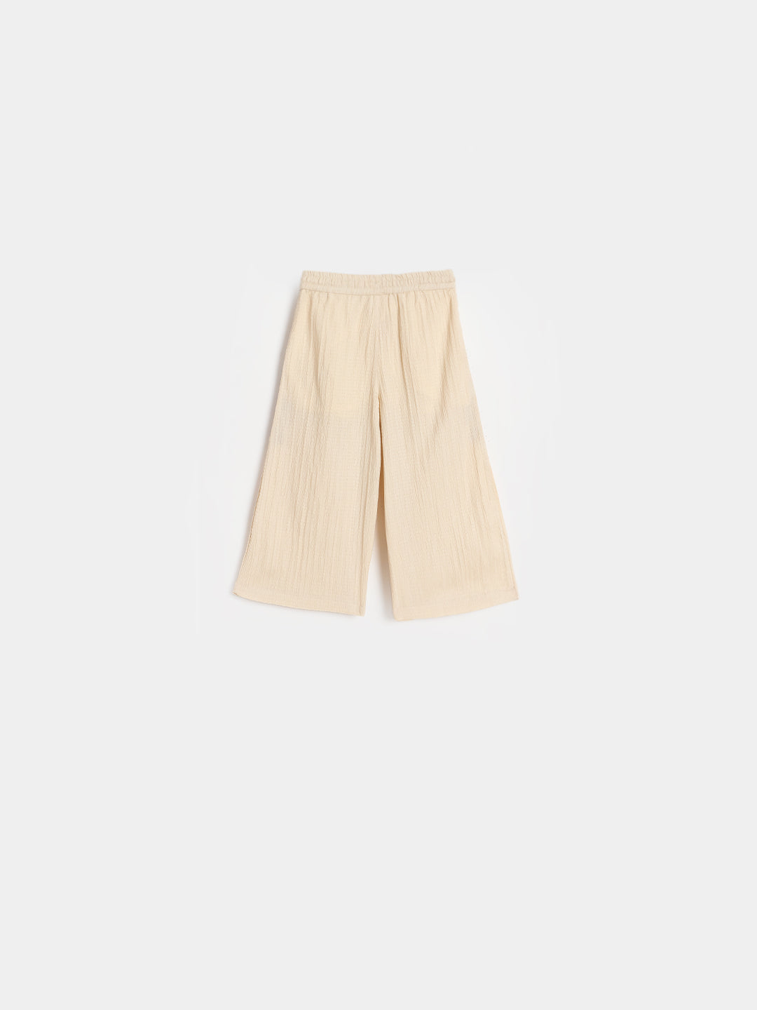Blue Giraffe Girls Cream Embroidered Regular Fit Trouser