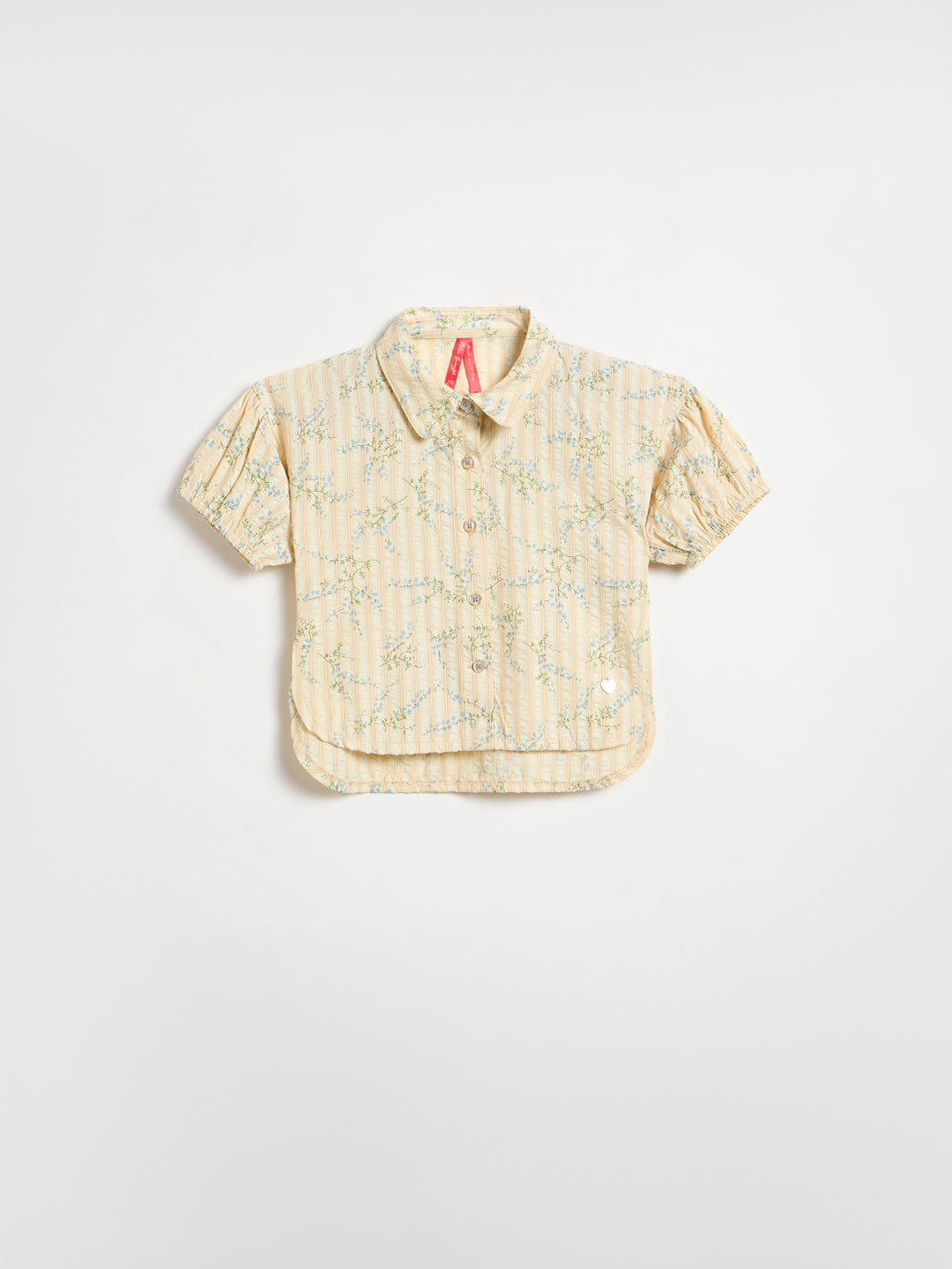 Blue Giraffe Girls Beige Printed Top