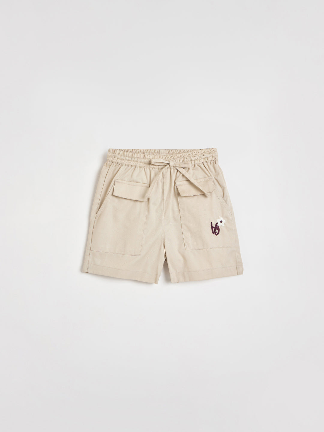 Blue Giraffe Girls Beige Short