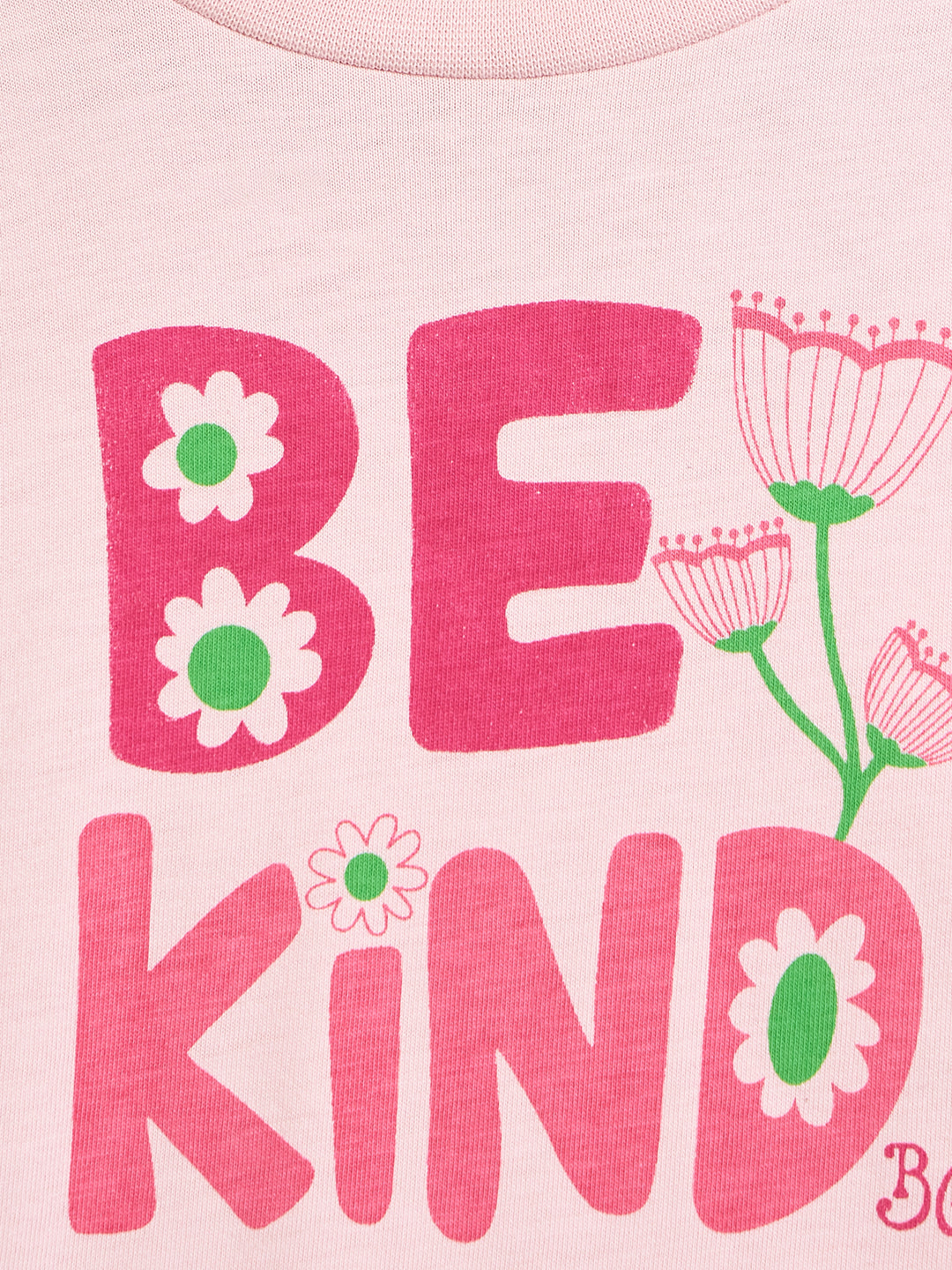 Blue Giraffe Girls Pink Printed Round Neck T-Shirt
