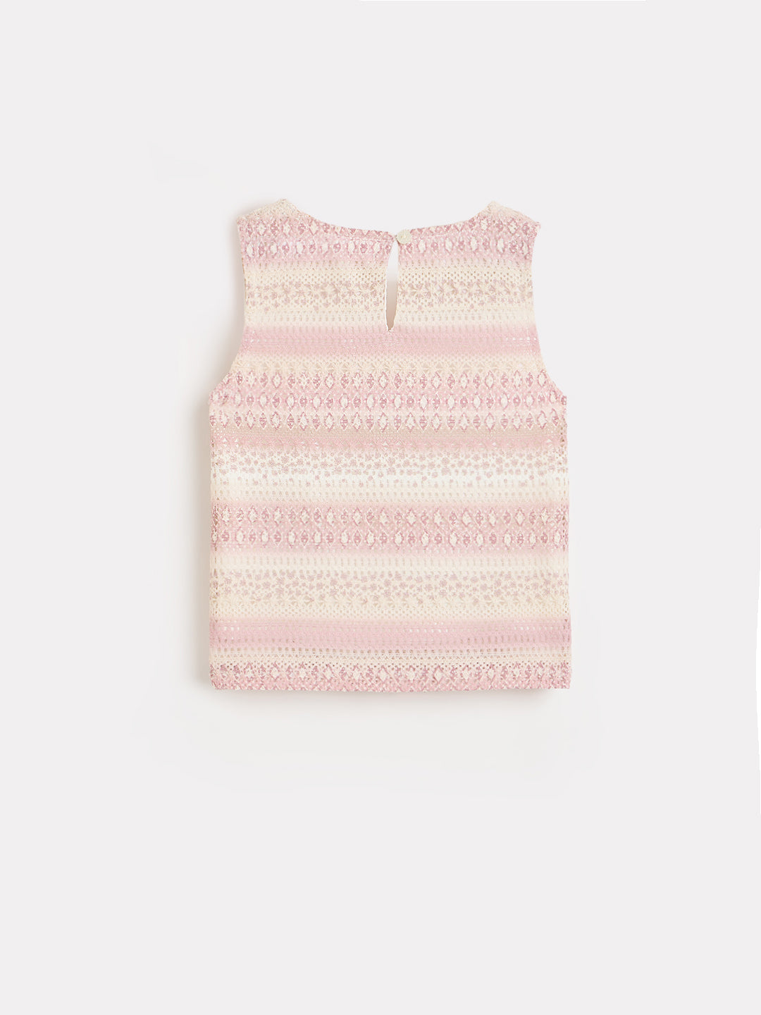 Elle Girls Pink Woven Design Straight Fit Top