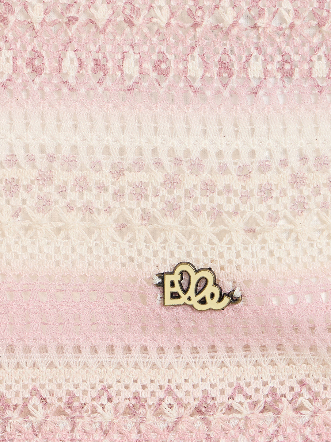 Elle Girls Pink Woven Design Straight Fit Top
