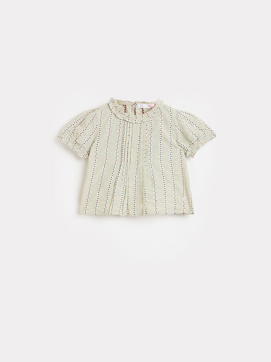 Elle Girls Marsh Green Printed Flared Fit Top