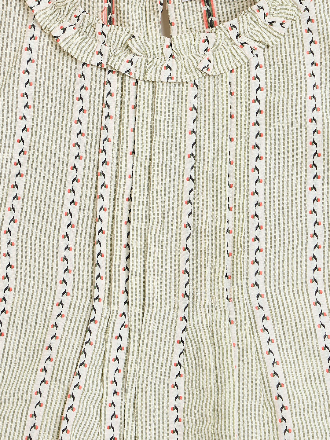 Elle Girls Marsh Green Printed Flared Fit Top
