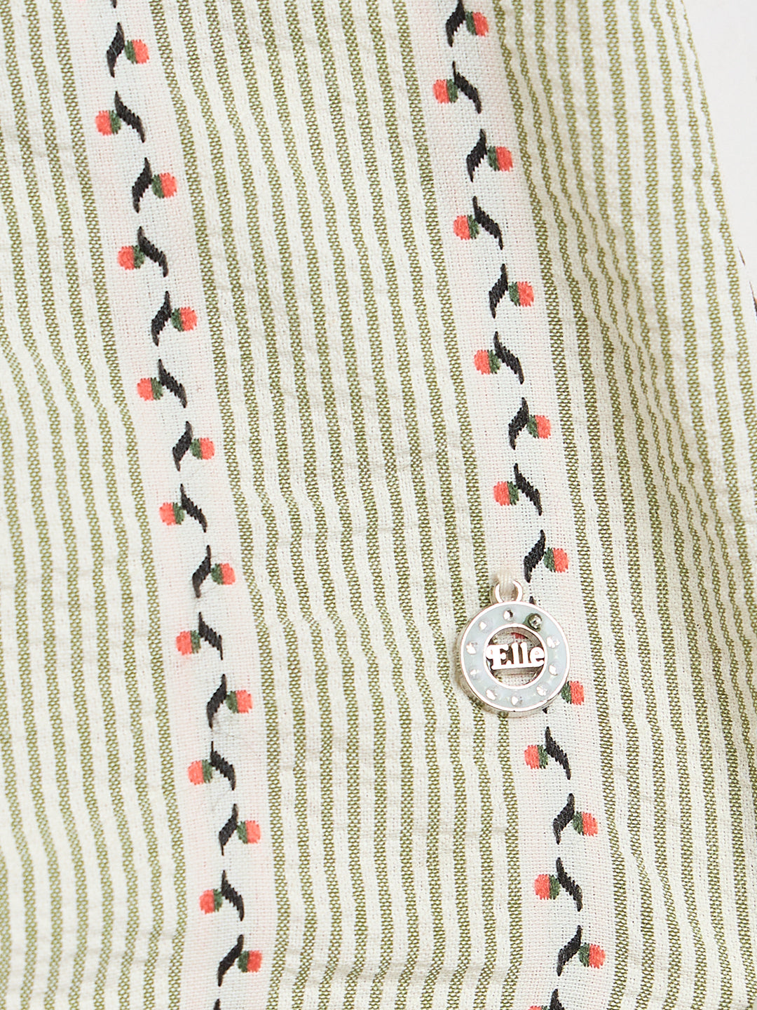 Elle Girls Marsh Green Printed Flared Fit Top