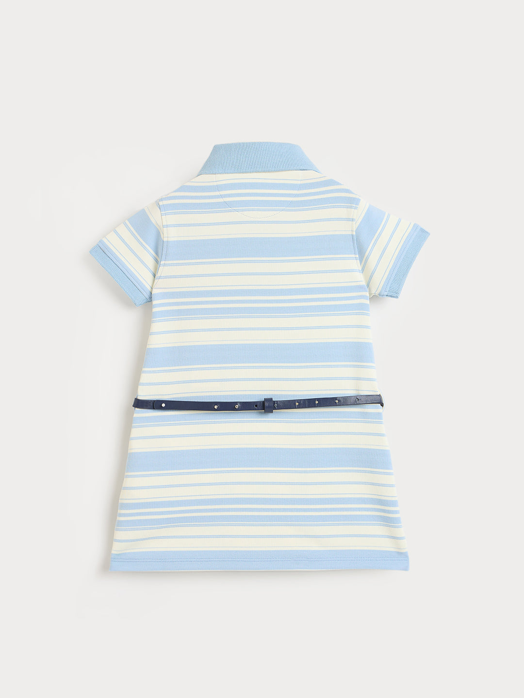 Elle Girls Multicolor Striped A-Line Fit Pure Cotton Dress