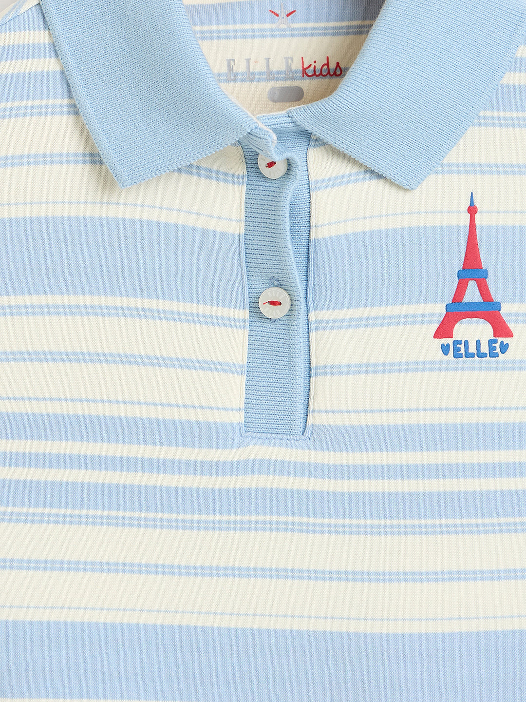 Elle Girls Multicolor Striped A-Line Fit Pure Cotton Dress