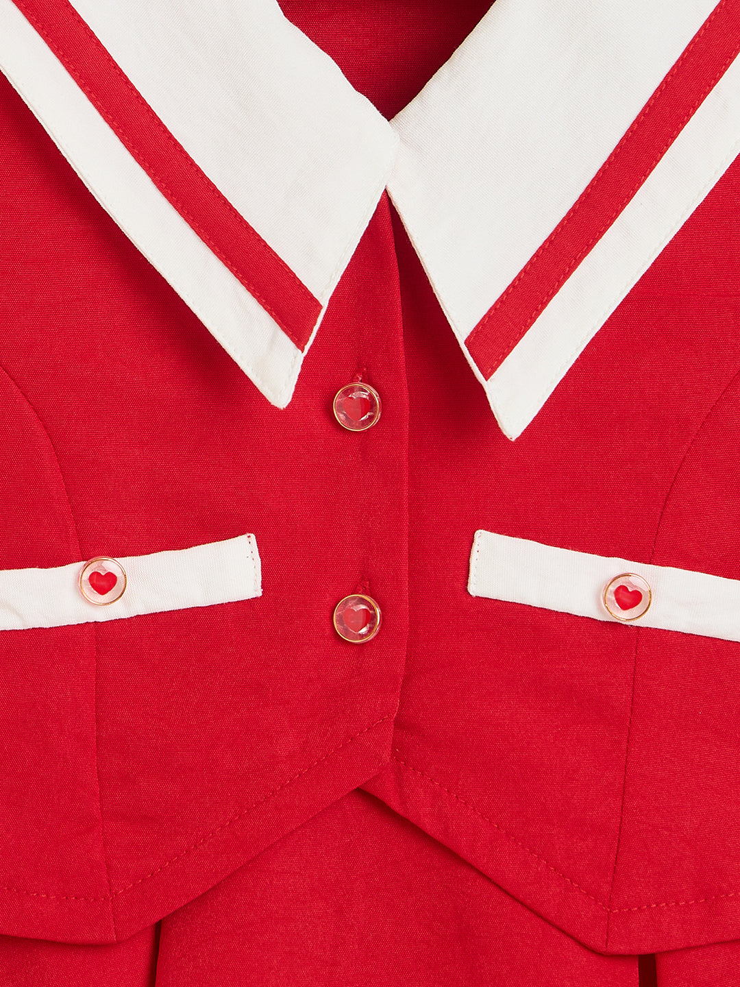 Elle Girls Red Solid Fit & Flared Dress