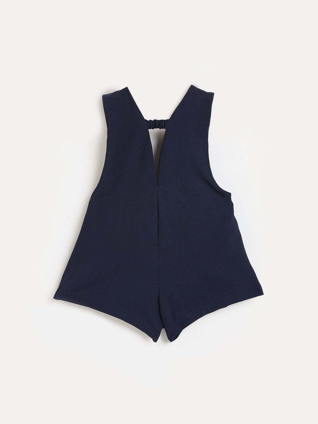 Elle Girls Navy Blue Solid Regular Fit Jumpsuit