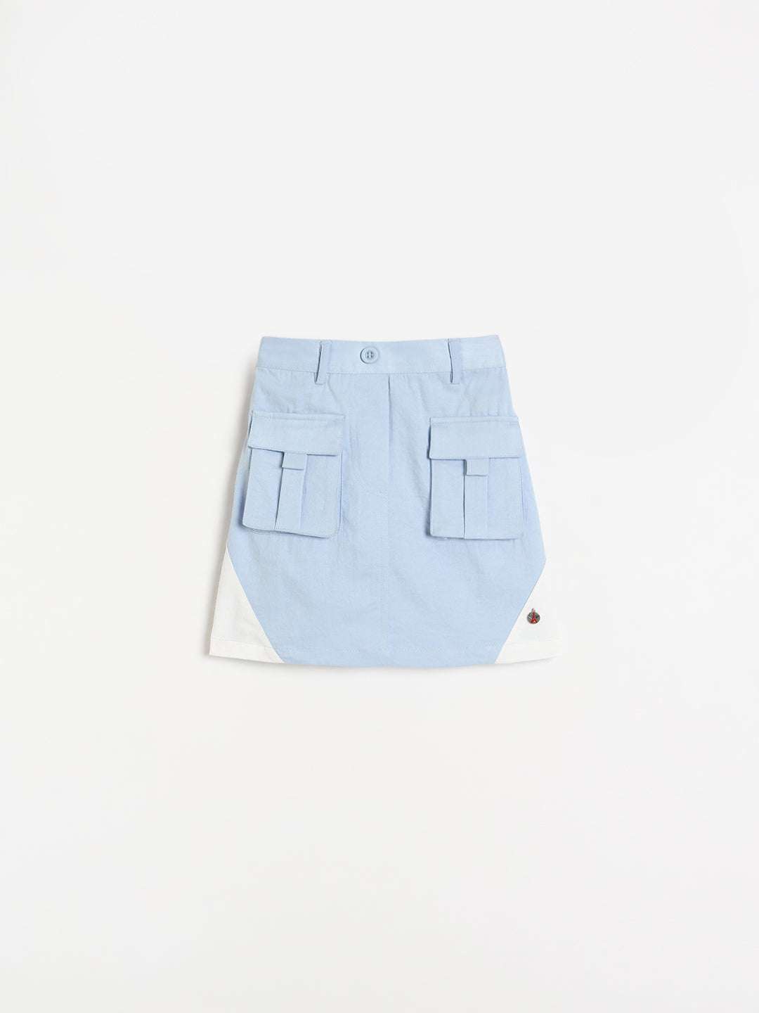Elle Girls Blue Solid Regular Fit Skirt