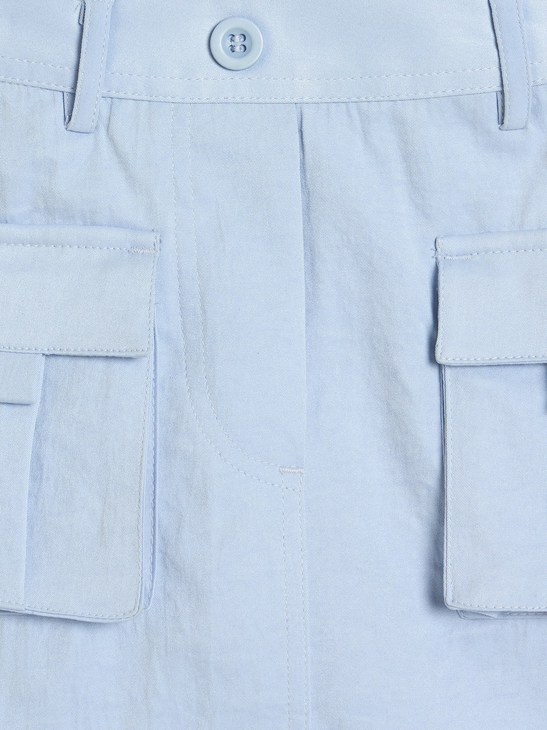 Elle Girls Blue Solid Regular Fit Skirt