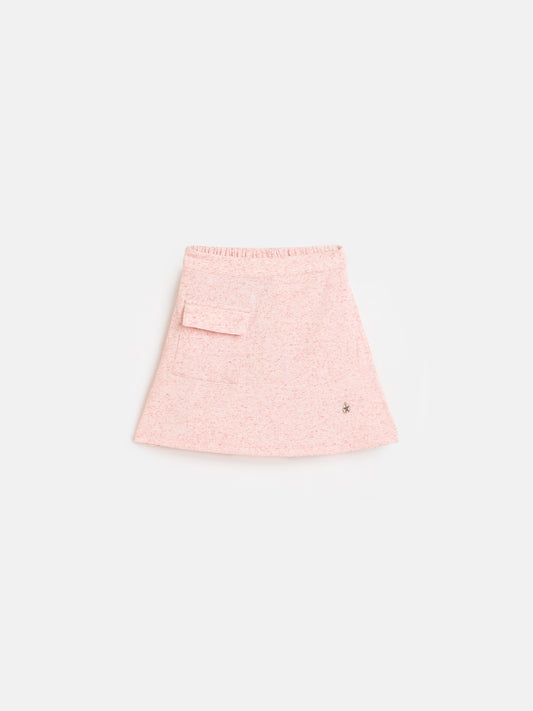 ELLE Girls Peach Printed Skirt