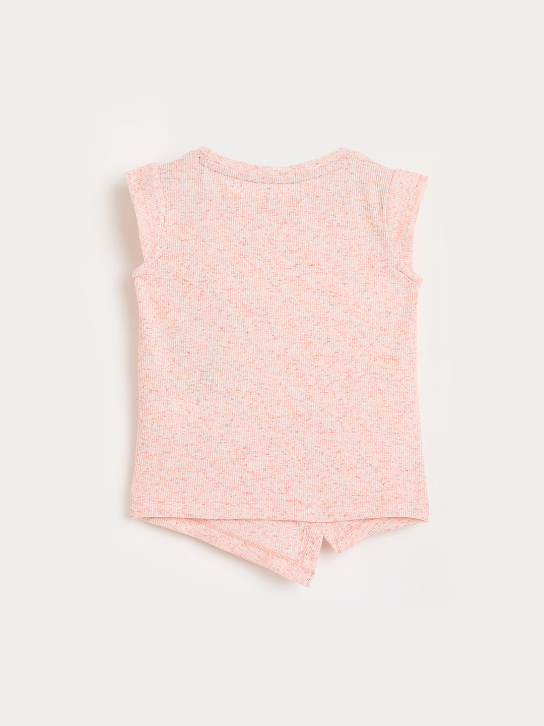 Elle Girls Peach Printed Boxy Fit T-Shirt