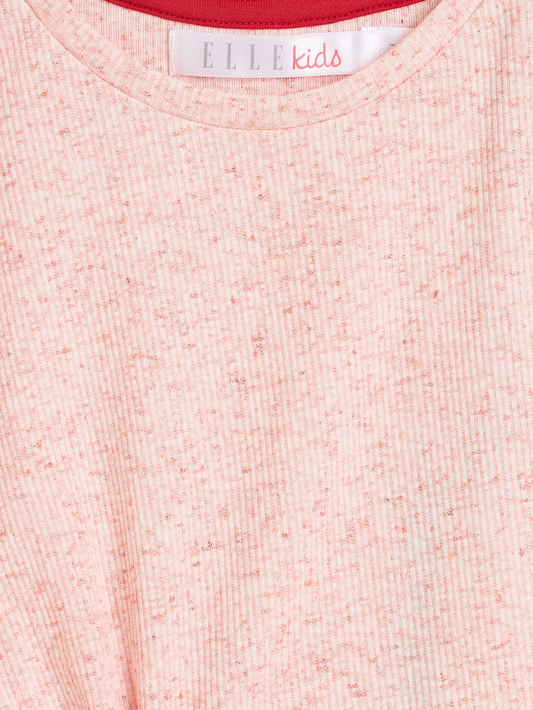 Elle Girls Peach Printed Boxy Fit T-Shirt