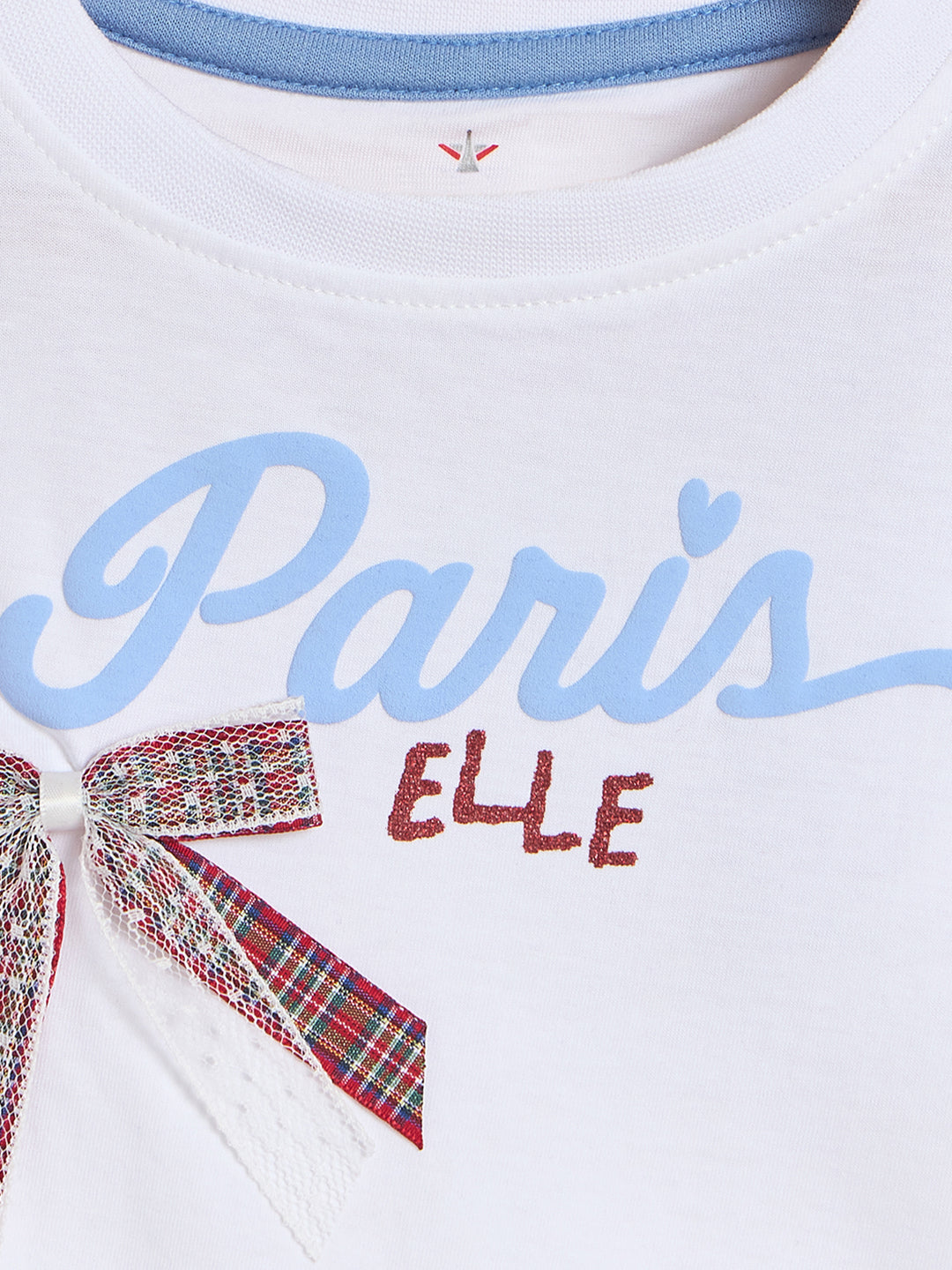 Elle Girls White Printed Boxy Fit Pure Cotton T-Shirt