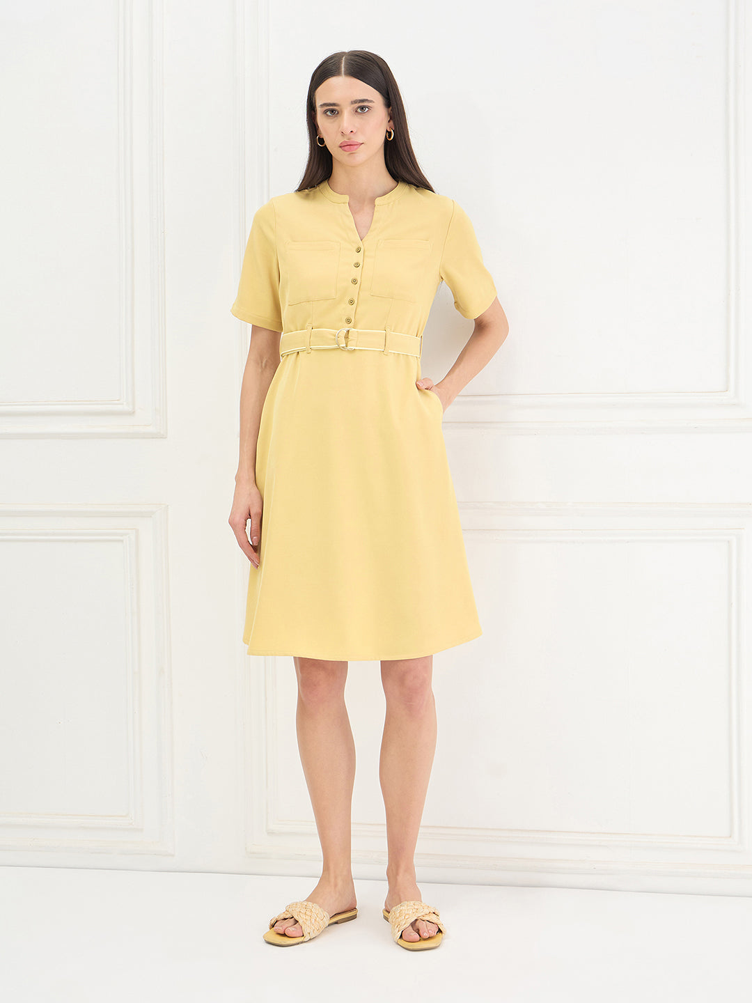 ICONIC Women Yellow Dress