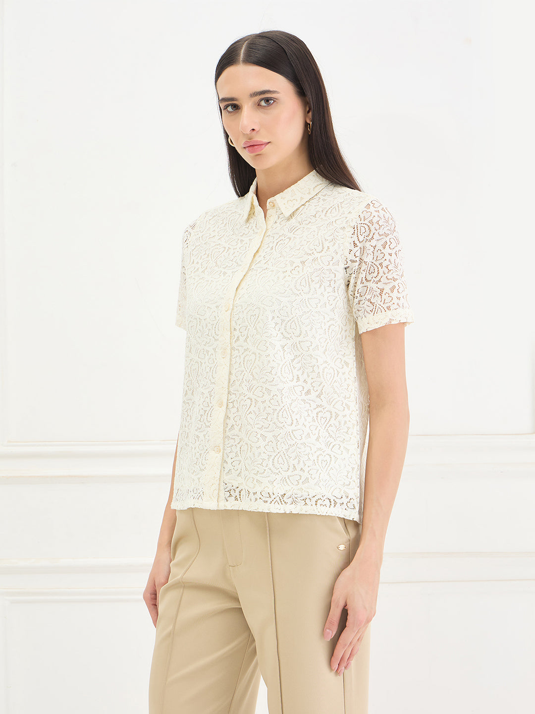 ICONIC Women Cream Shirt
