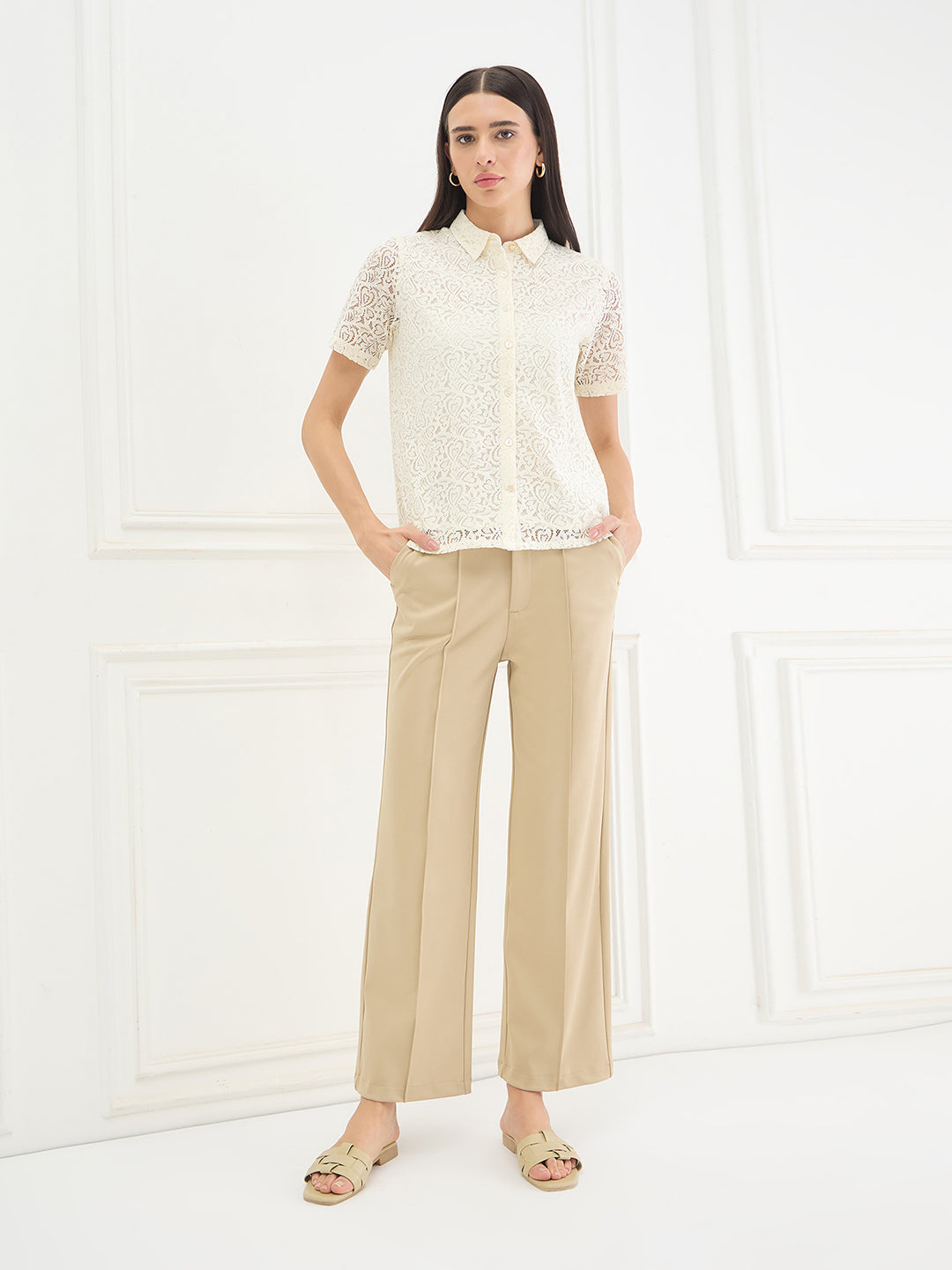 ICONIC Women Cream Shirt