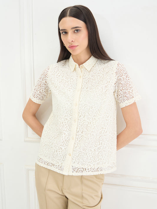 Iconic Women Cream Shirt