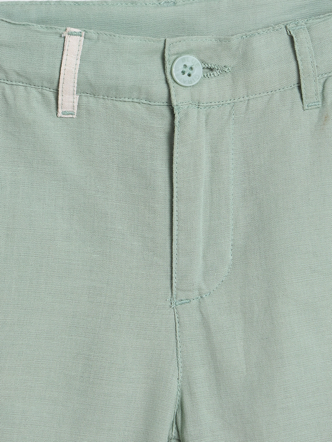 Blue Giraffe Boys Green Solid Regular Fit Shorts