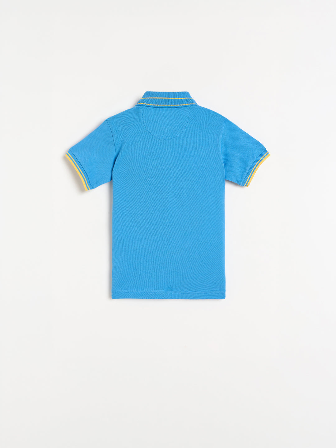 Blue Giraffe Boys Blue Solid Regular Fit Pure Cotton Polo T-Shirt