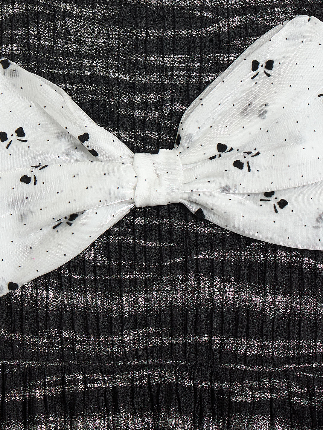 Blue Giraffe Girls Black Striped Flared Fit Dress