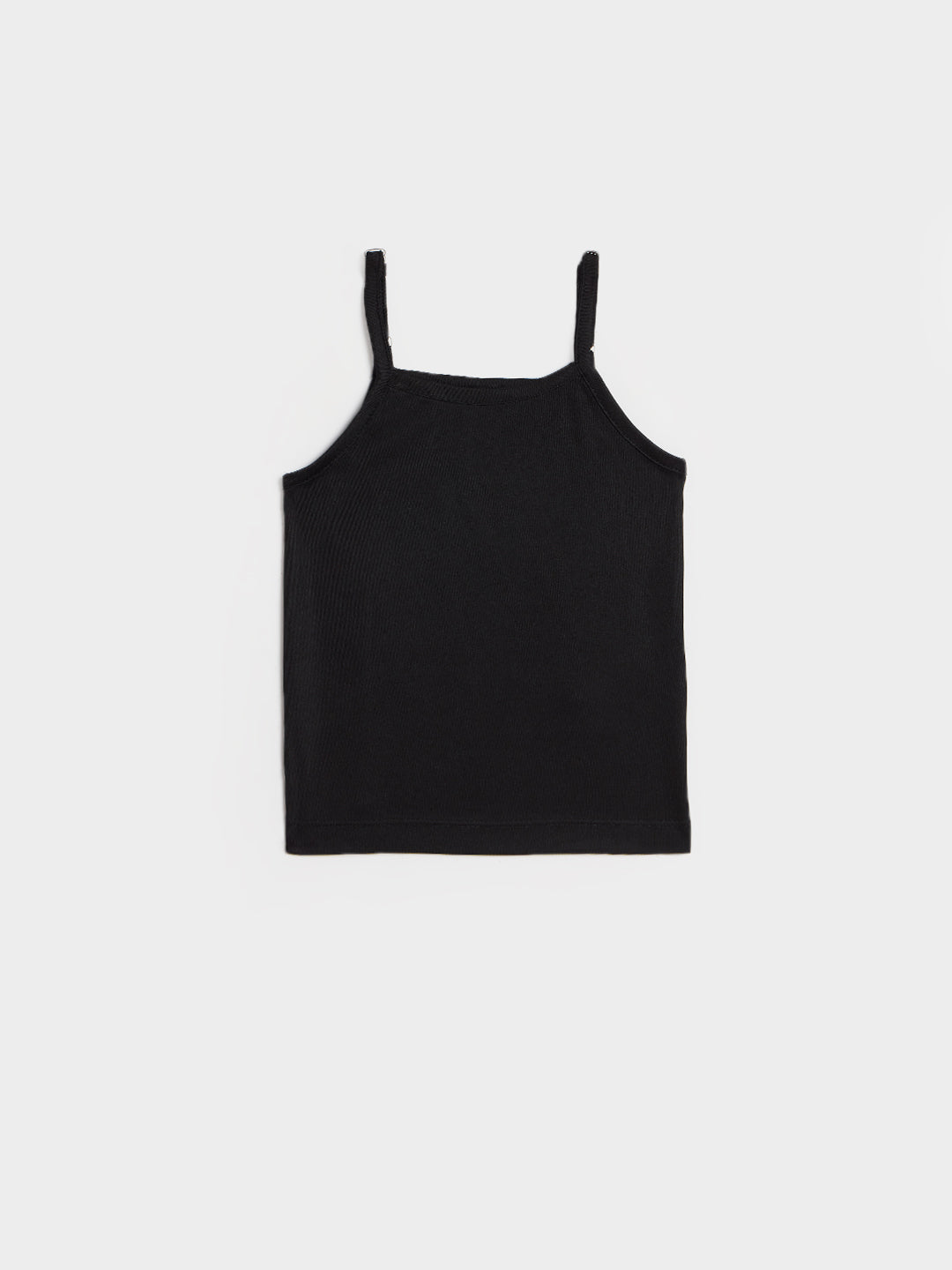 Blue Giraffe Girls Black Solid Regular Fit Top