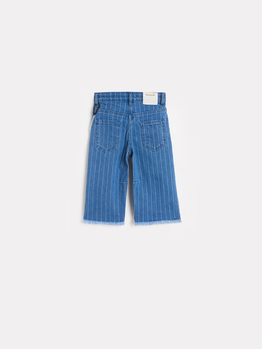 Blue Giraffe Girls Blue Striped Baggy Fit Jeans