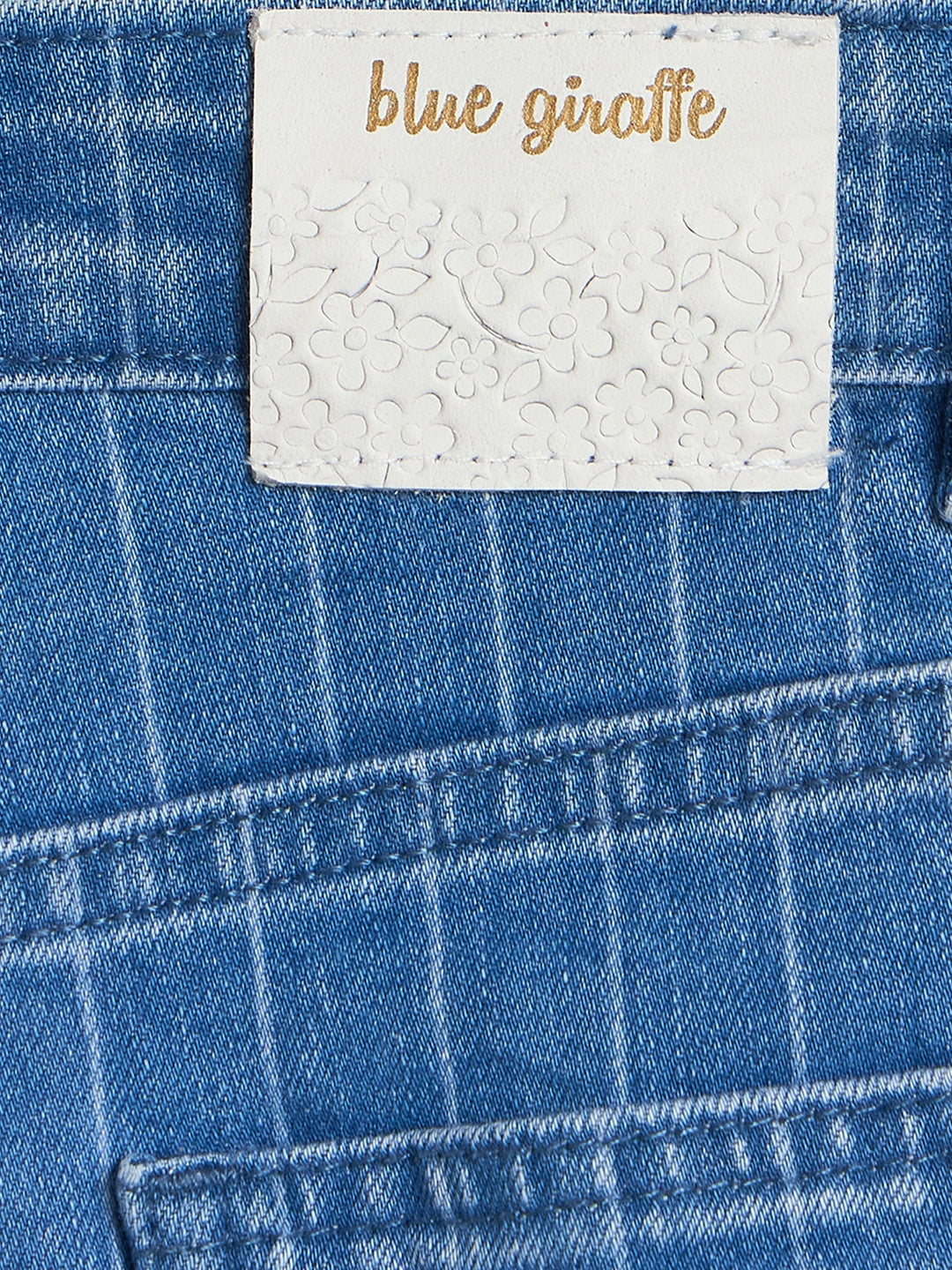 Blue Giraffe Girls Blue Striped Baggy Fit Jeans