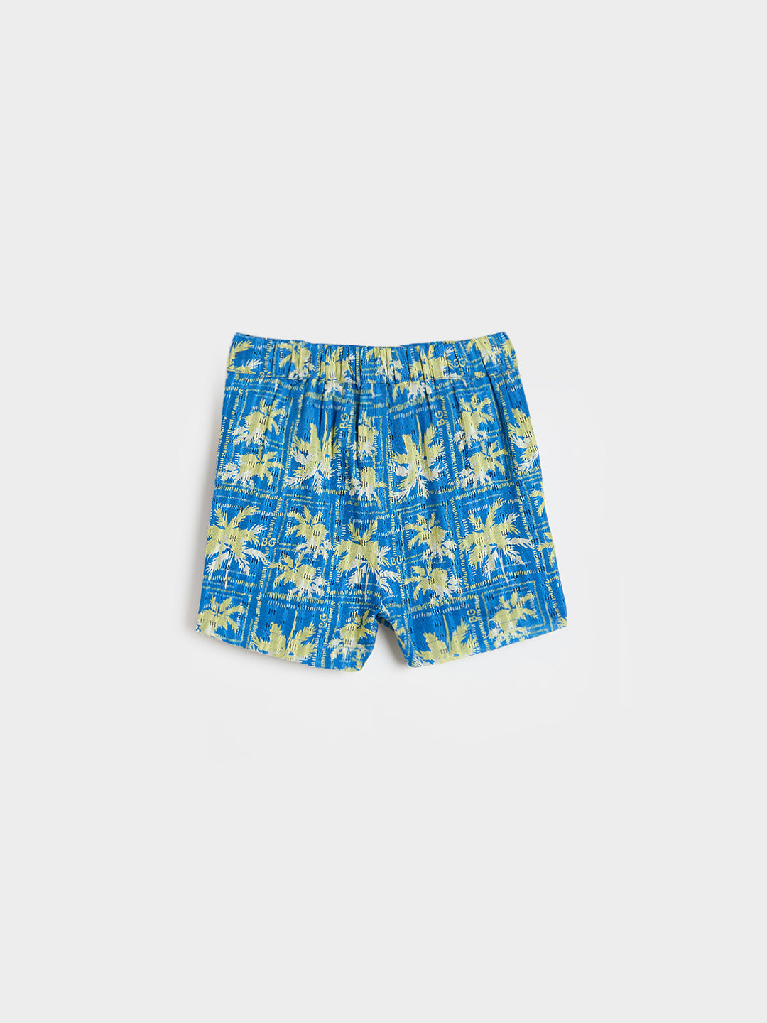 Blue Giraffe Girls Marine Blue Printed Regular Fit Pure Cotton Shorts