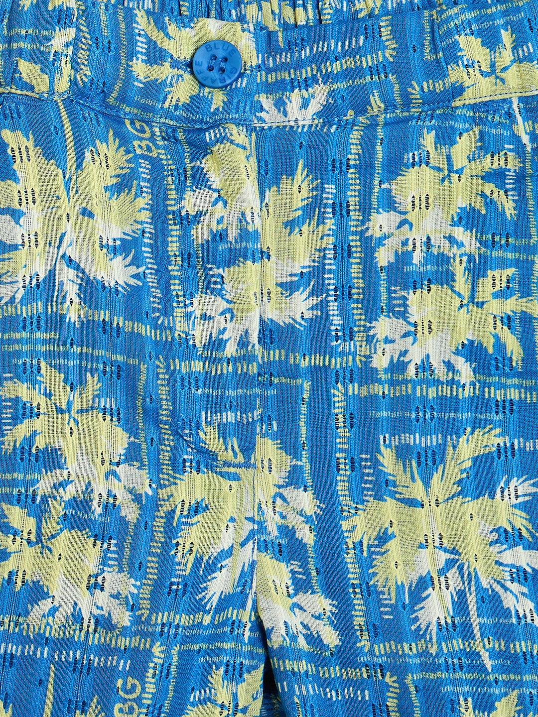 Blue Giraffe Girls Marine Blue Printed Regular Fit Pure Cotton Shorts