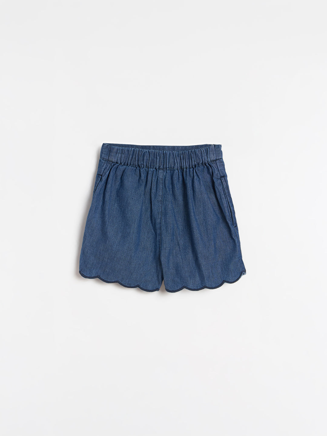 Blue Giraffe Girls Blue Embroidered Regular Fit Pure Cotton Skort