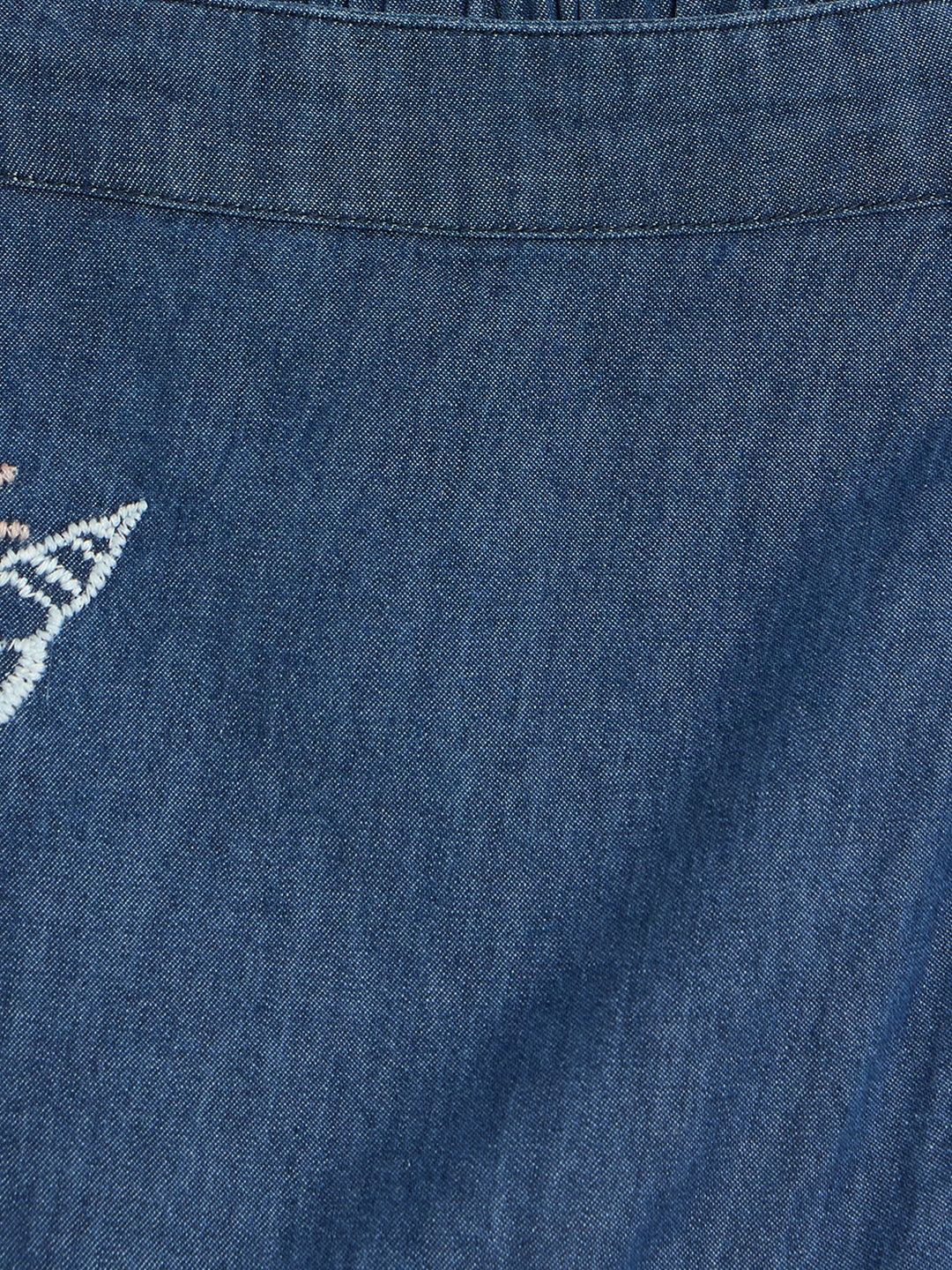 Blue Giraffe Girls Blue Embroidered Regular Fit Pure Cotton Skort