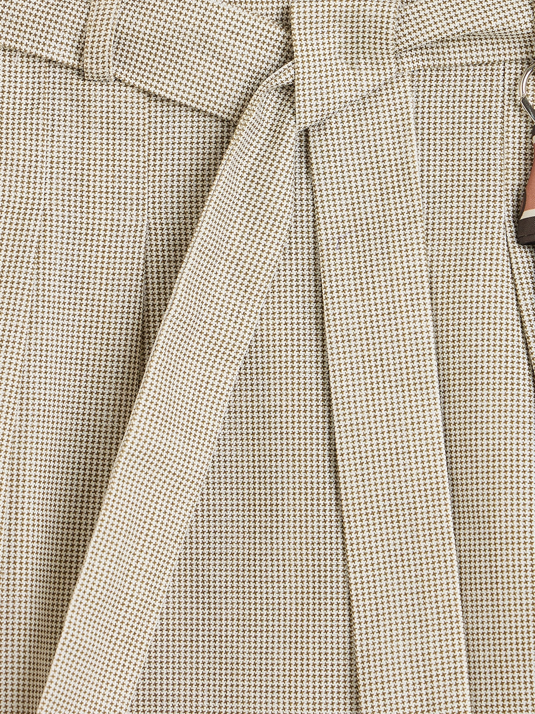 Elle Girls Beige Printed A-Line Fit Pure Cotton Skirt