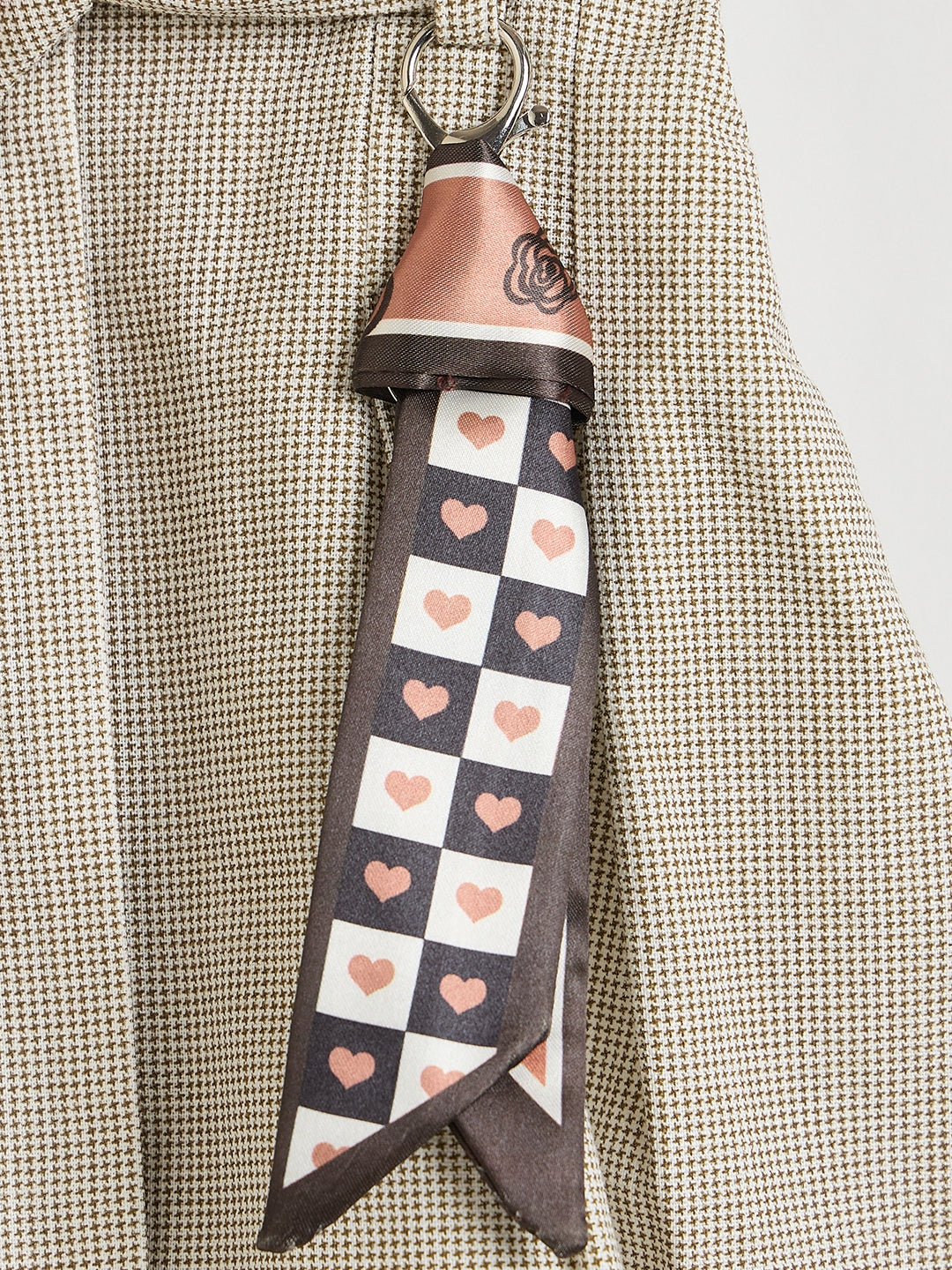 Elle Girls Beige Printed A-Line Fit Pure Cotton Skirt