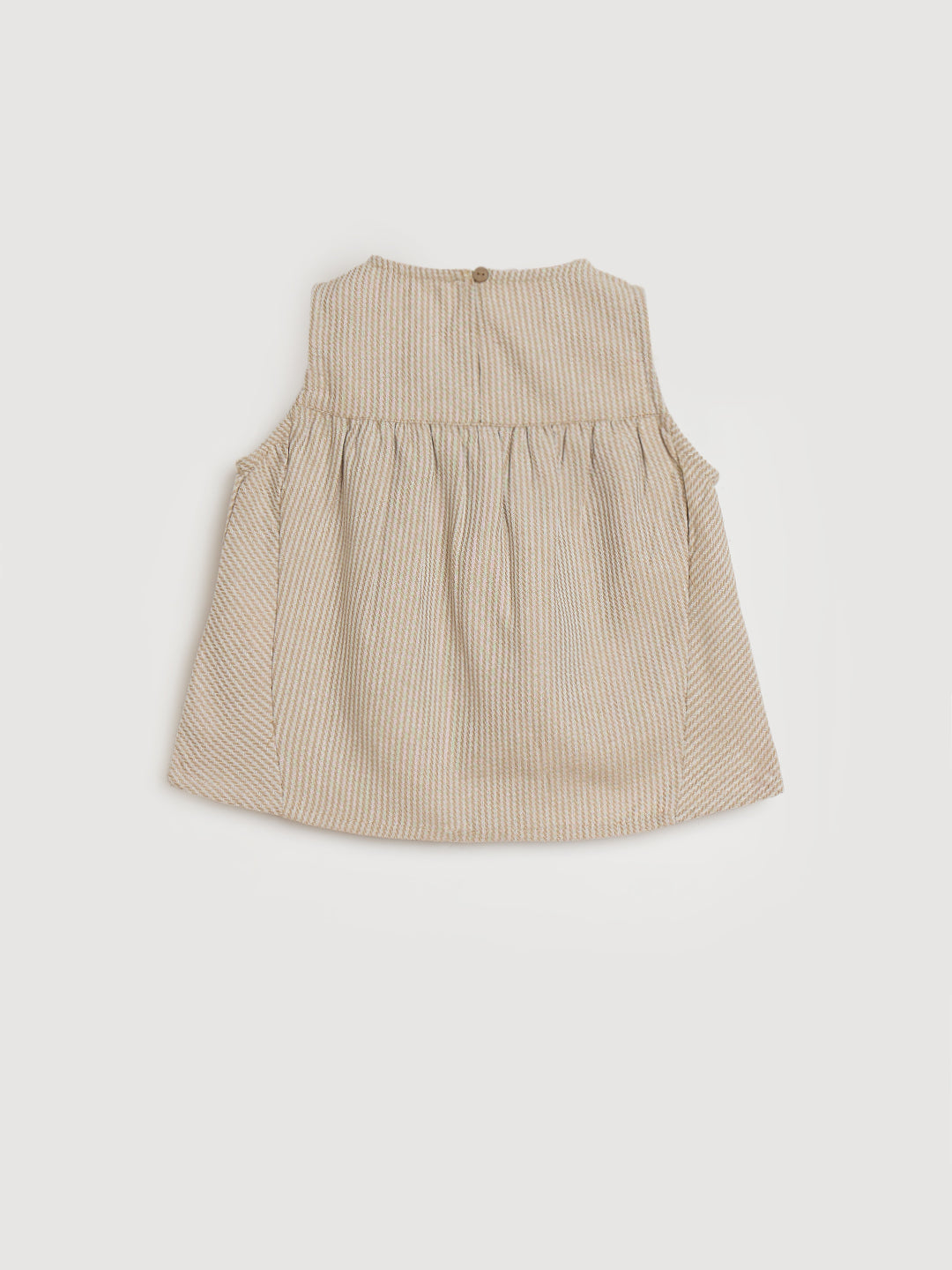 Elle Girls Beige Striped Flared Fit Top
